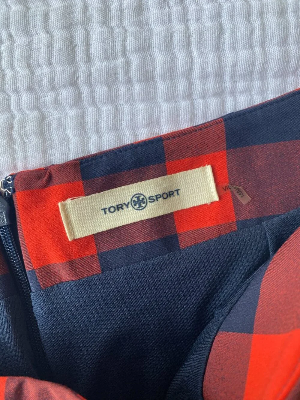 Tory Sport | Plaid Golf Skort in Red/Navy